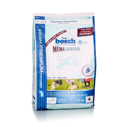 Bosch Mini Junior Сухой корм для щенков мелких пород (с птицей) – интернет-магазин Ле’Муррр