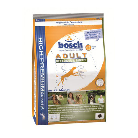 Bosch Adult Geflugel & Dinkel Сухой корм для взрослых собак всех пород (птица со спельтой) – интернет-магазин Ле’Муррр